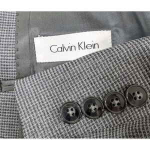 Calvin Klein Mens Wool Gray HoundsTooth Two Button Blazer  Size 40R